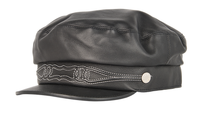 Hermes Dinard Equestre Cap, &pound;295, Accessories, Black, Leather, Front view
